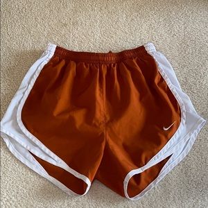 Nike Athletic Shorts/Burnt orange and white